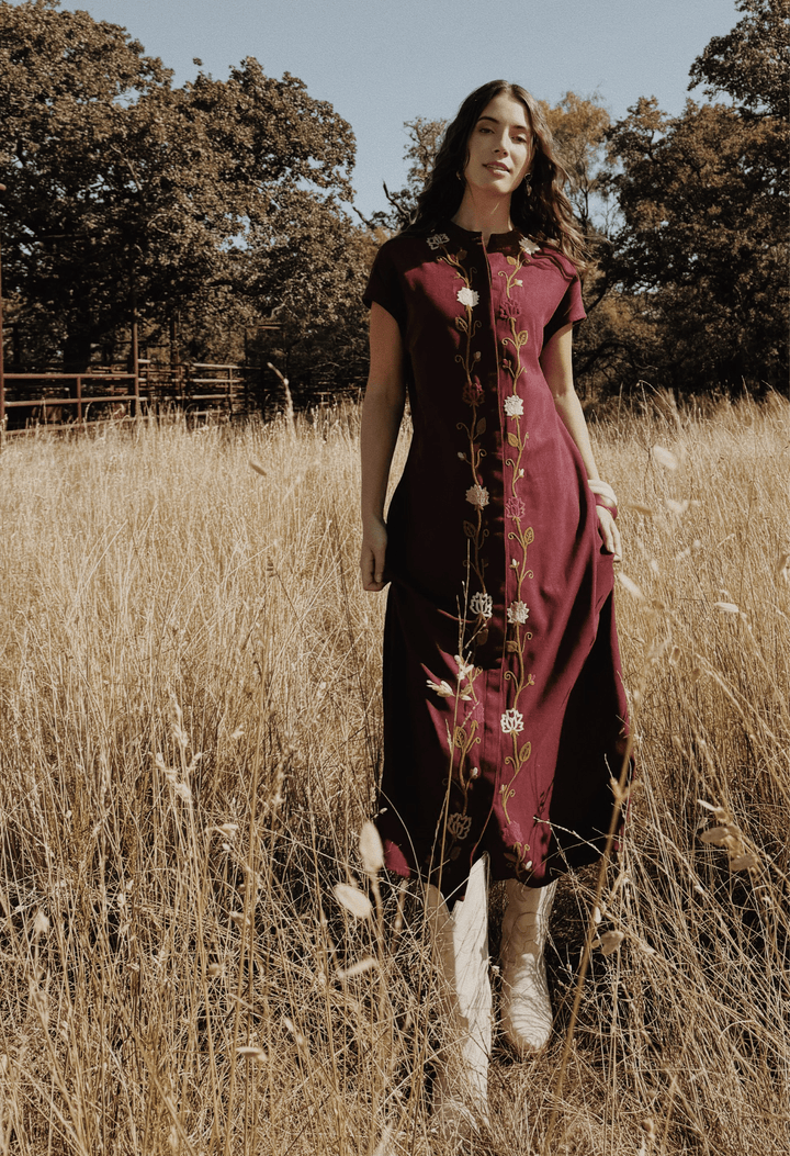 Valeria Granate Midi Dress