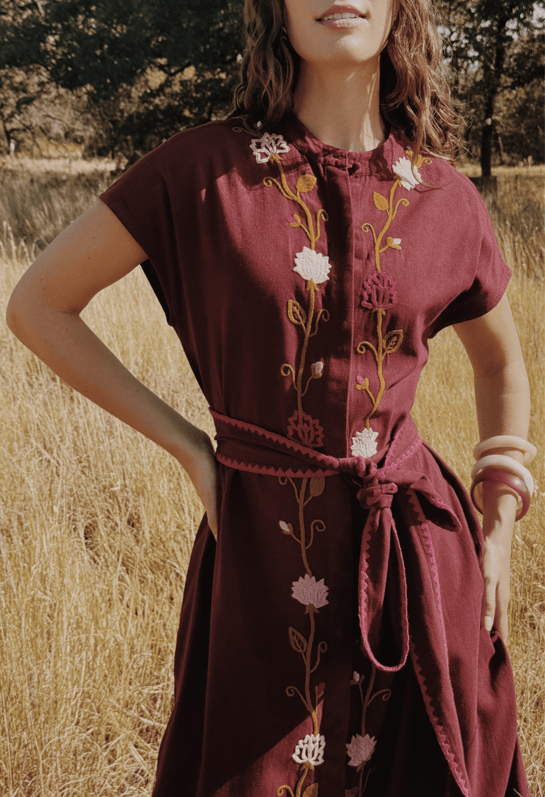 Valeria Granate Midi Dress