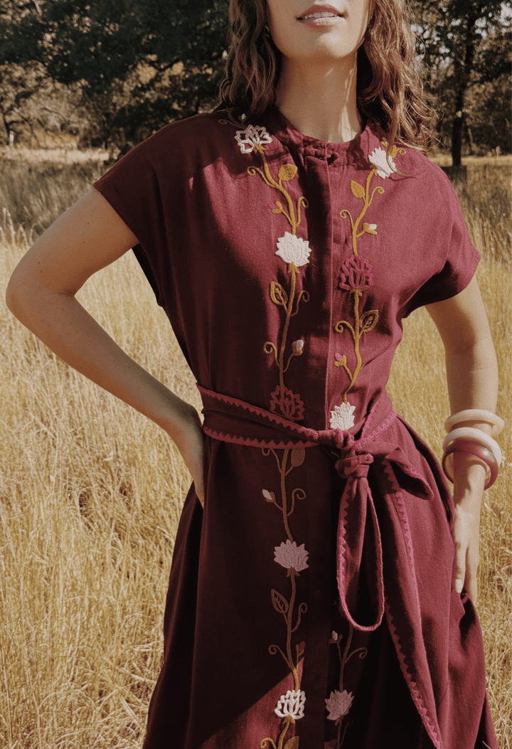 Valeria Granate Midi Dress