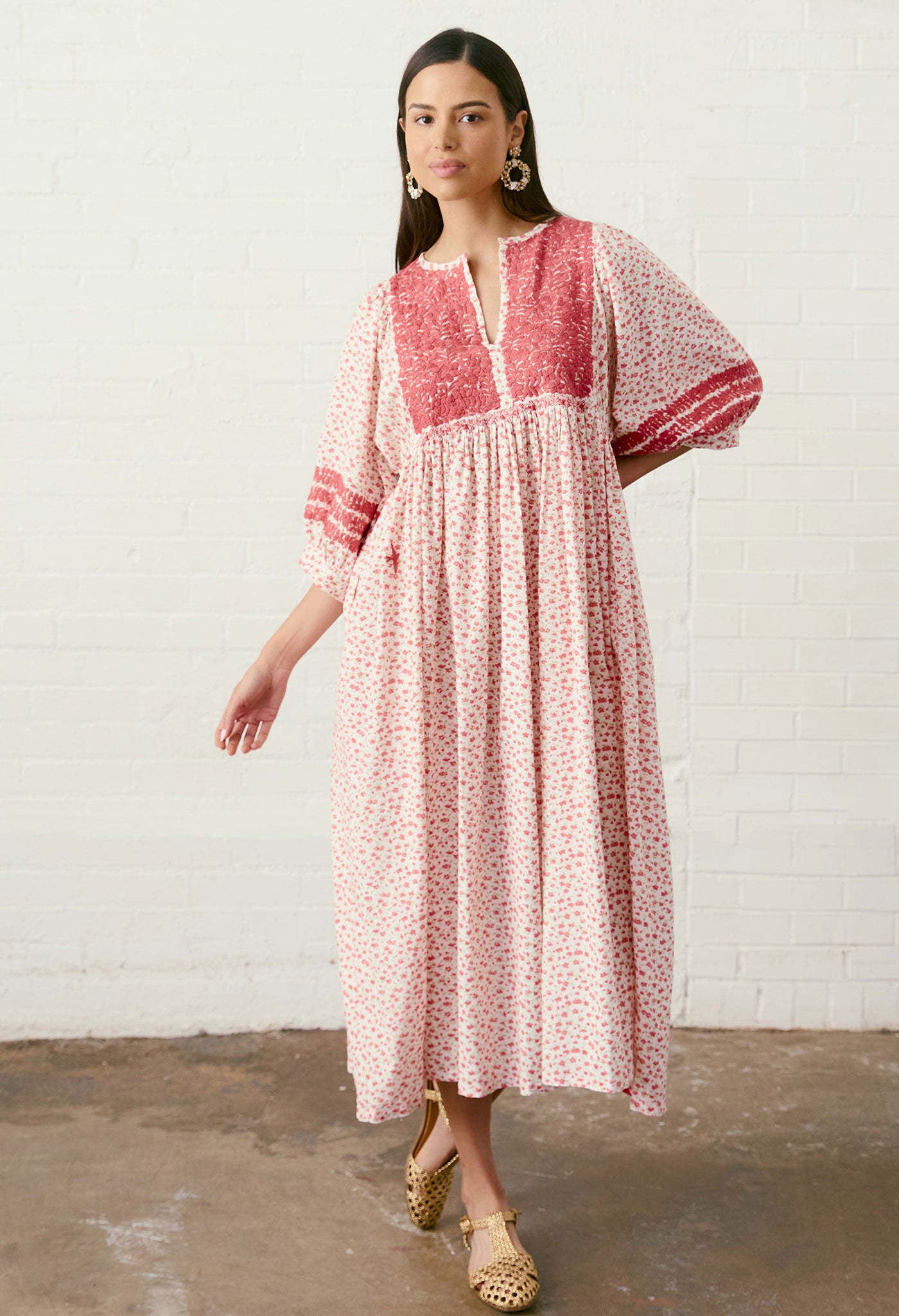 Violeta Rosa Floral Midi Dress | Mi Golondrina