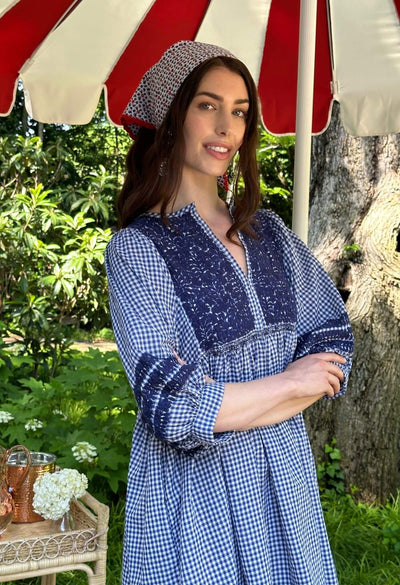 Violeta Azul Gingham Short Dress