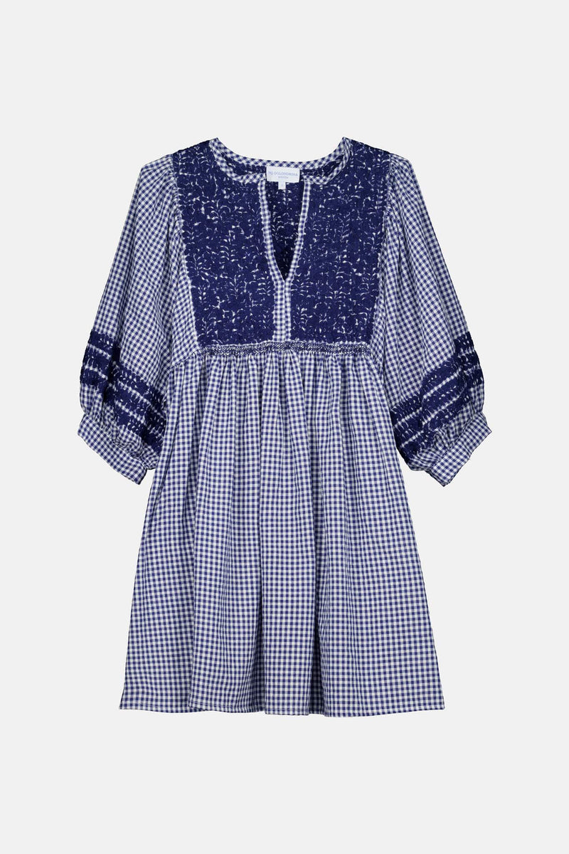 Violeta Azul Gingham Short Dress