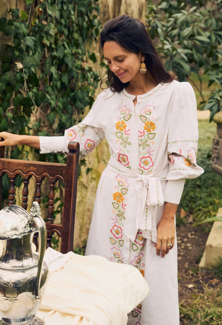 Martina Crema y Multicolor Midi Dress