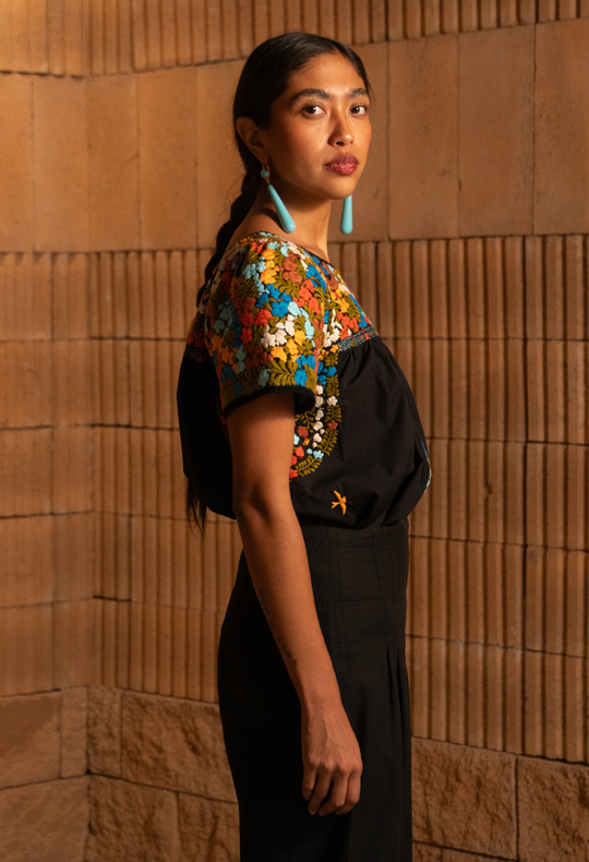 Liliana Noches Embroidered Blouse 