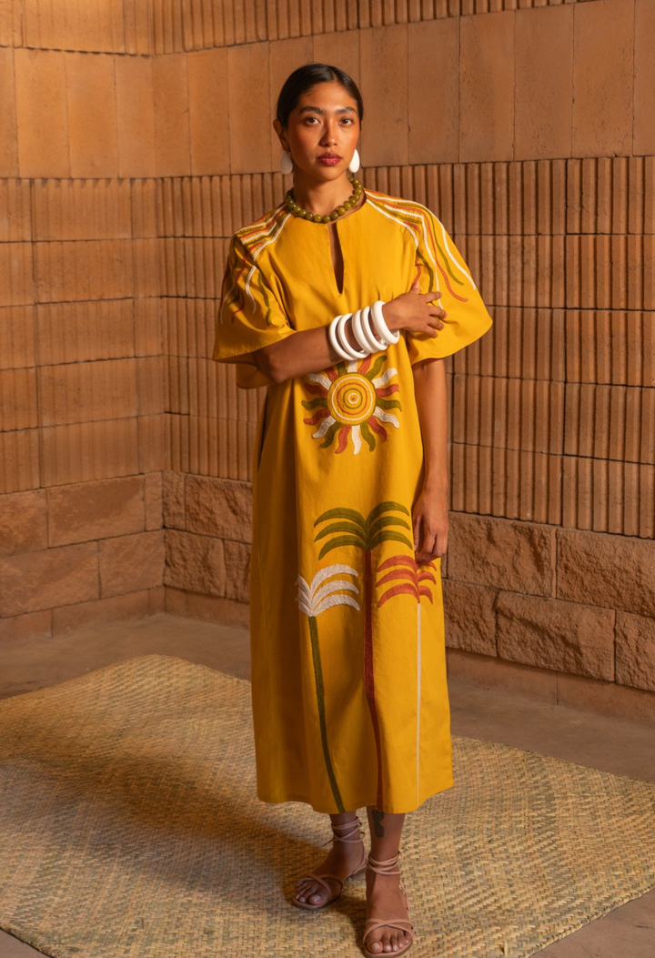 Malena Caftan Dress Dress Malena Amarilla Caftan Dress Malena Amarilla Caftan | Mi Golondrina