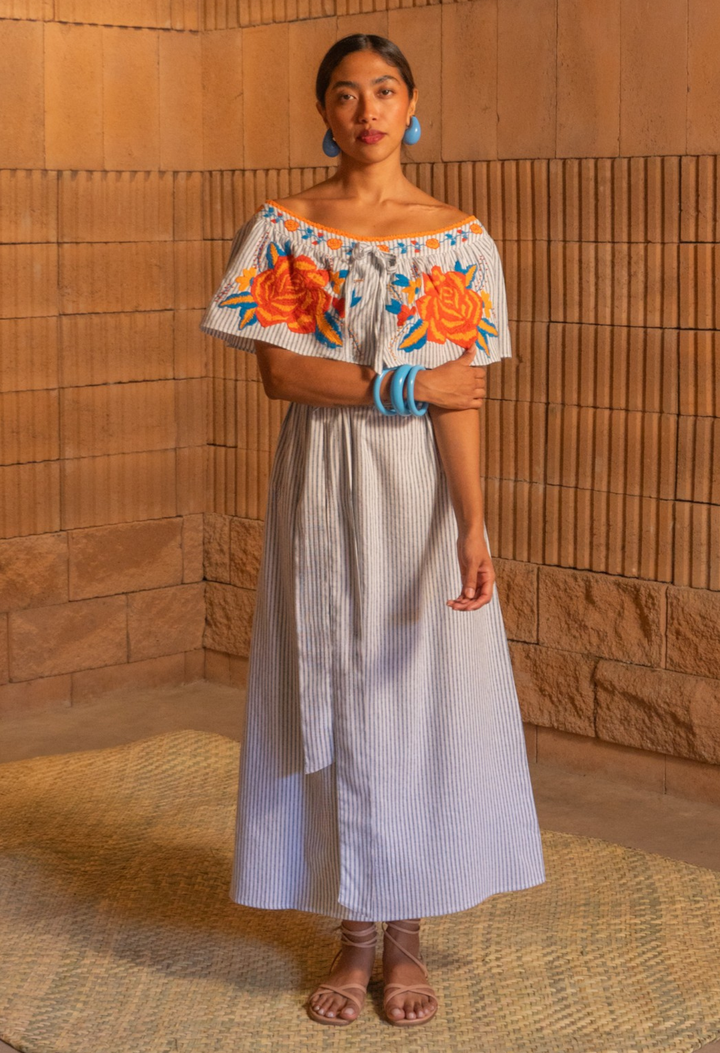 Marisol Rayas Long Off the Shoulder Dress