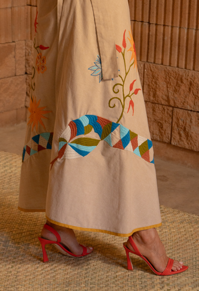Vida Wrap Skirt in Tan