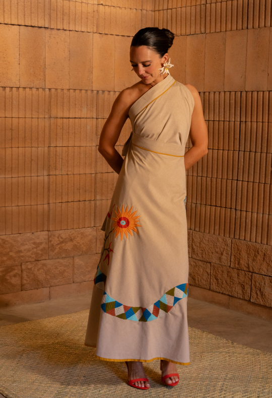 Vida Wrap Skirt in Tan