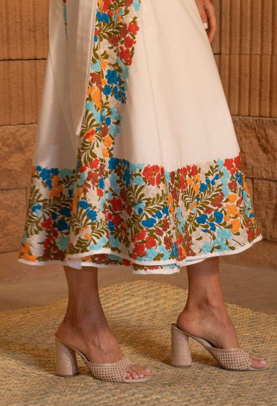The Wrap Skirt Blanca Multicolored Embroidered