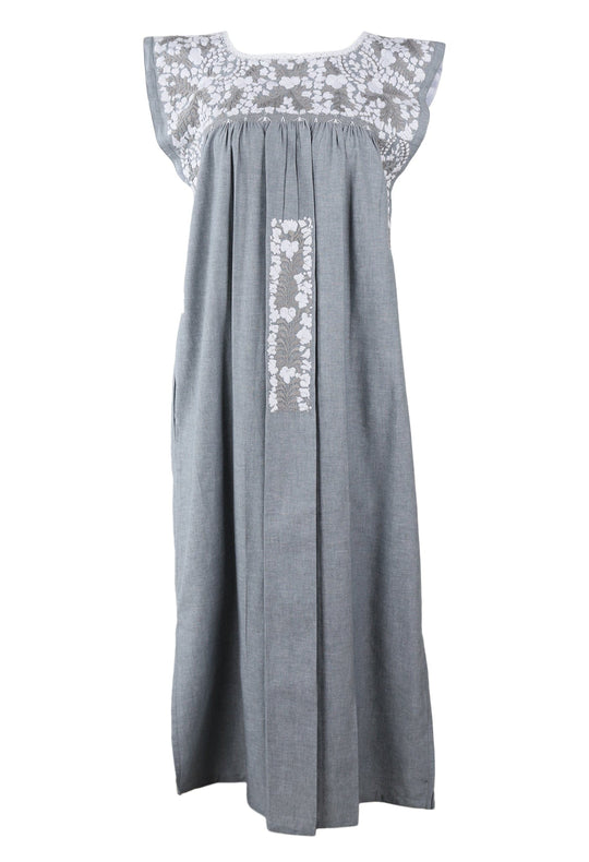 Flores Midi Dress Dress Medium Dos Nieve y Gris