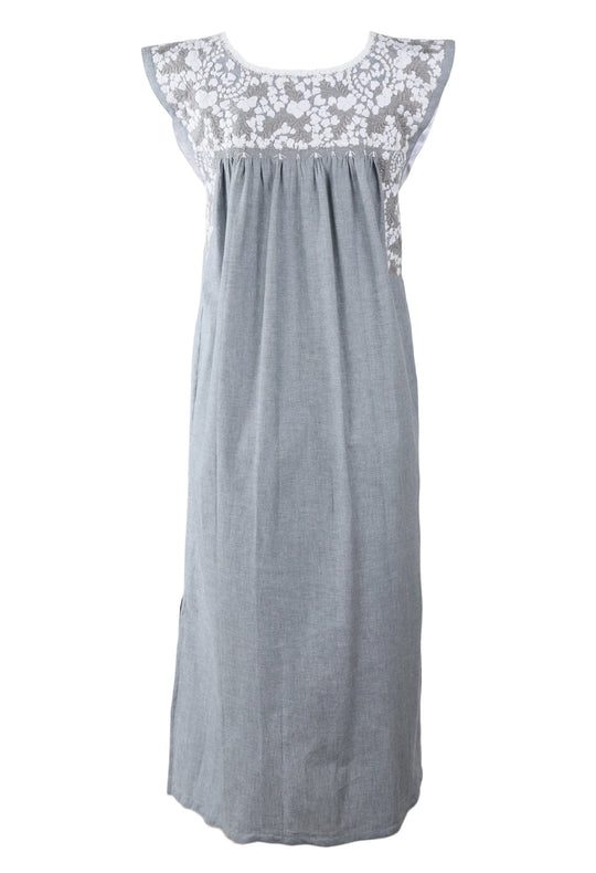 Flores Midi Dress Dress Medium Dos Nieve y Gris