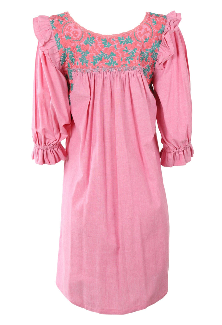 Fernanda Short Dress Dress Small Fernanda Mujer Coral y Verde