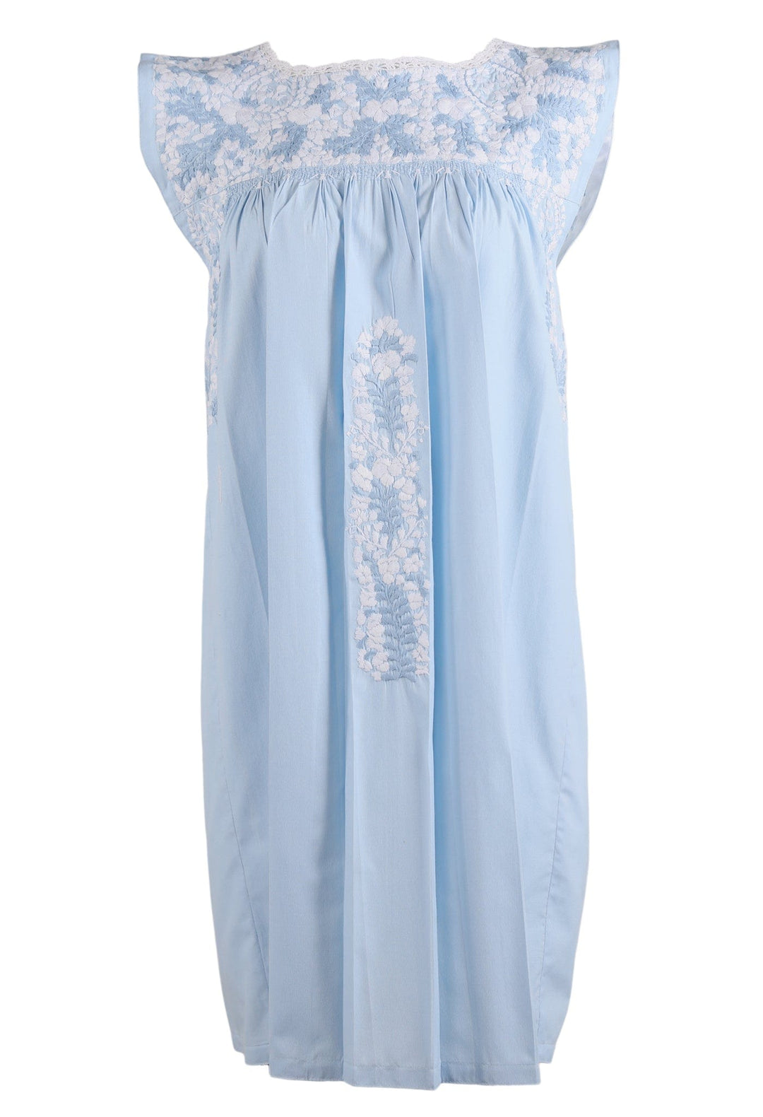 Flores Short Dress Dress Dulce Nieve y Celeste