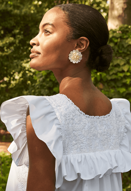 Soledad Midi Dress Dress Soledad Blanca y Crema