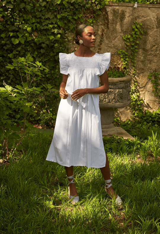 Soledad Midi Dress Dress Soledad Blanca y Crema