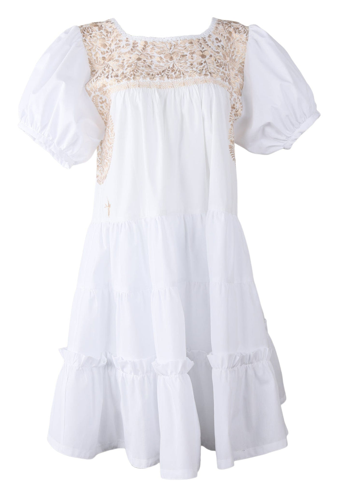 Isabella Short Dress Dress Isabella Blanca Oro Seda
