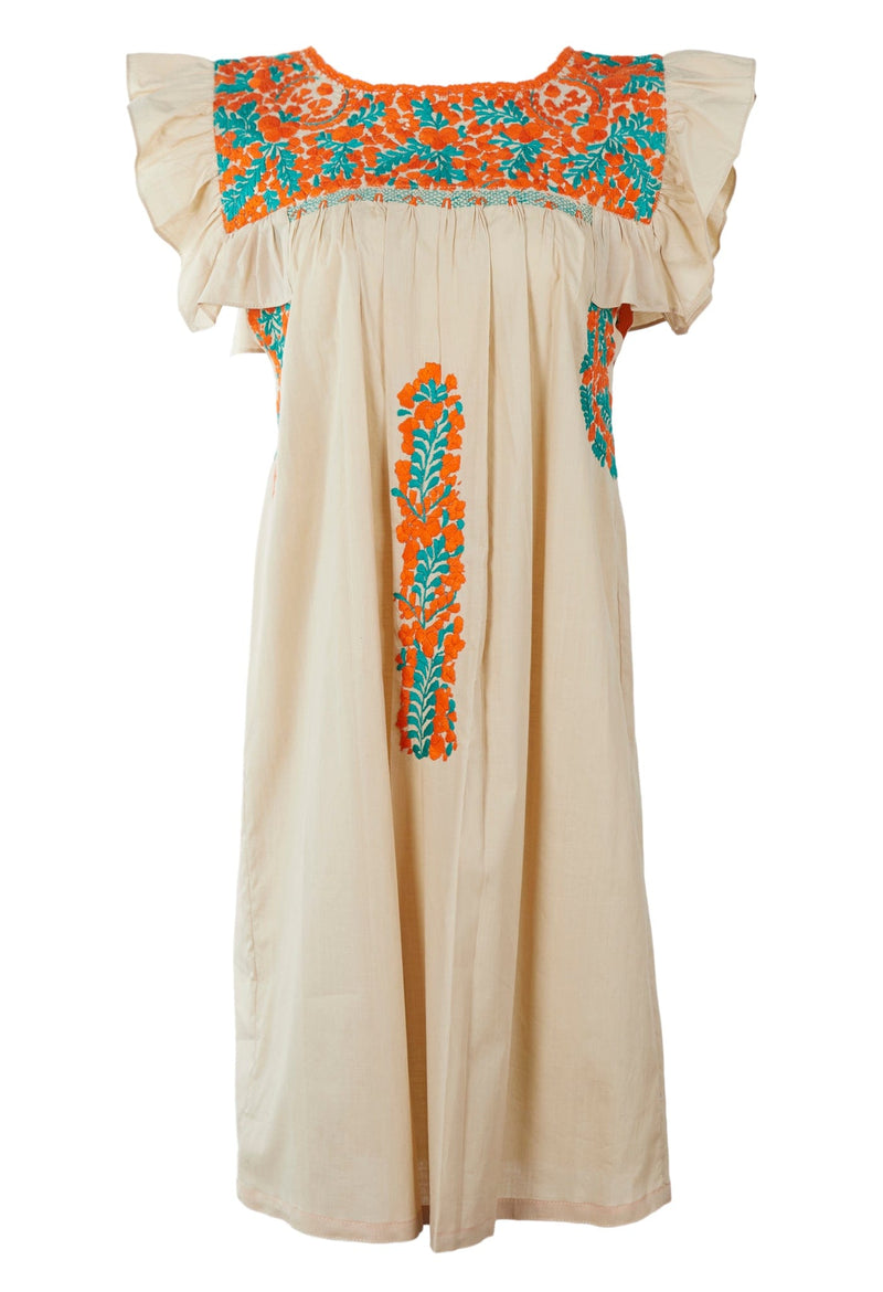Soledad Short Dress Dress Colinas Naranja y Turqesa