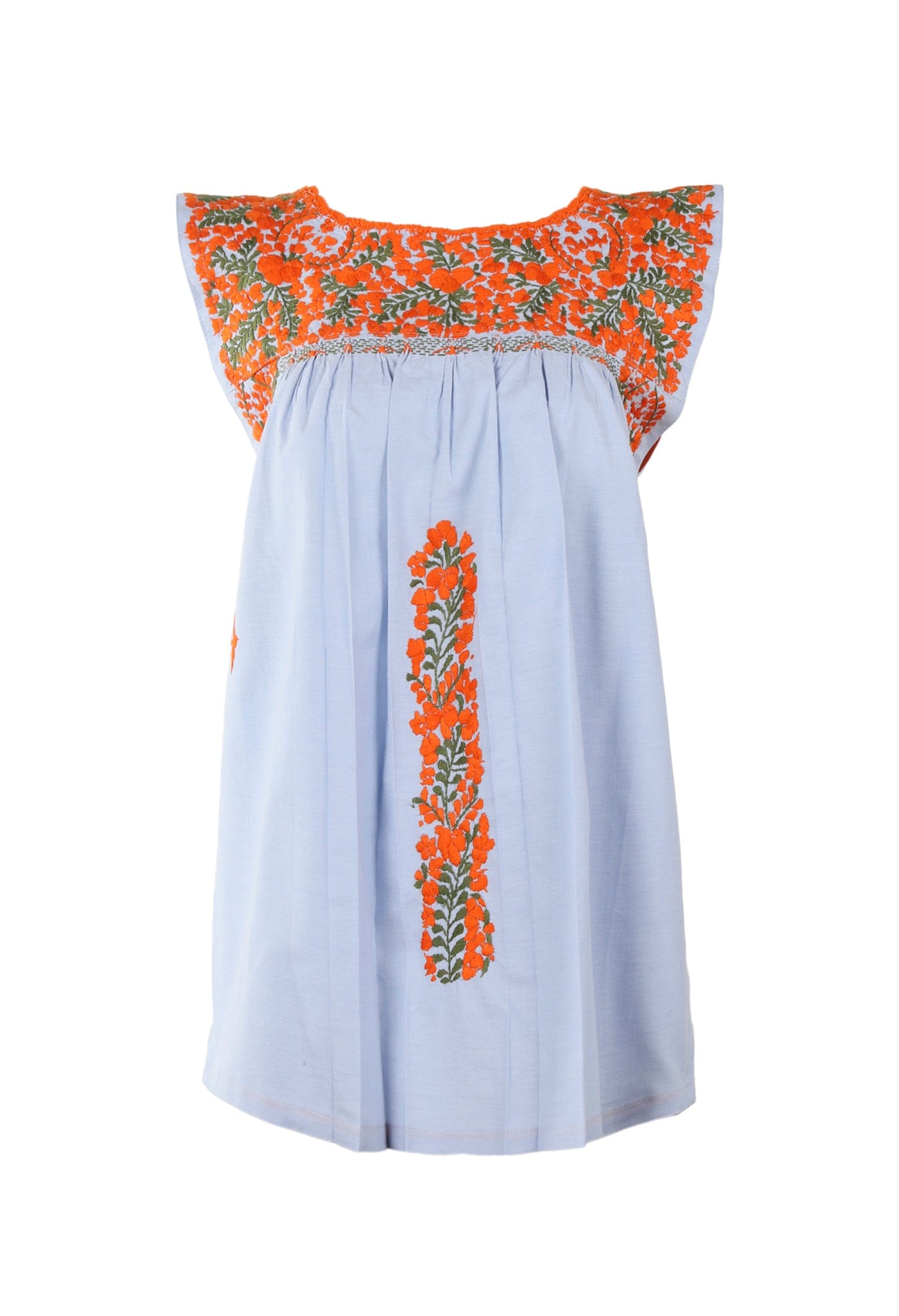 Flores Blouse Blouse Small Coco Mandarina y Oliva
