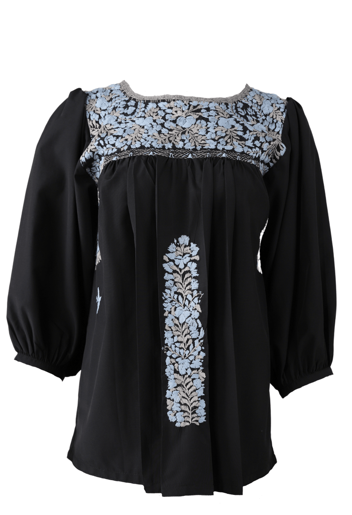 Catalina Blouse Blouse Catalina Noche Celeste y Gris