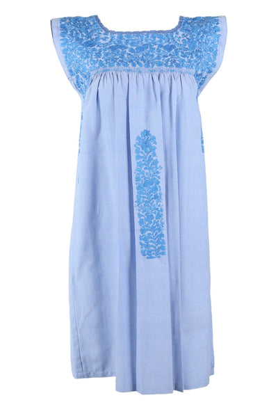 Flores Short Dress Dress Small Dulce Azul