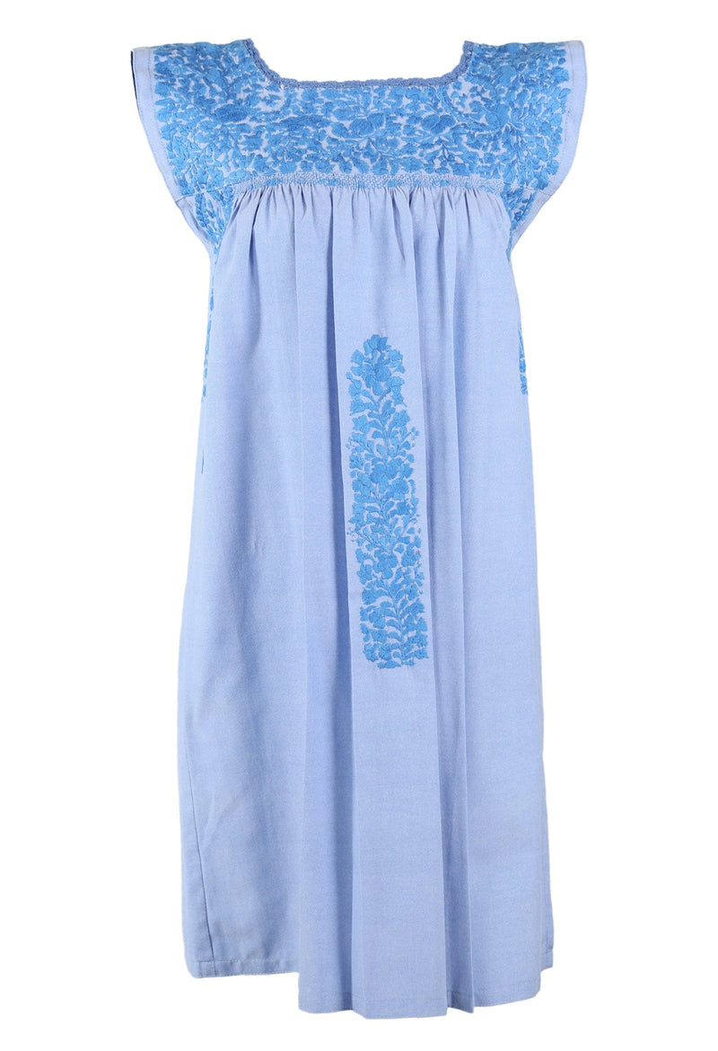 Flores Short Dress Dress Small Dulce Azul