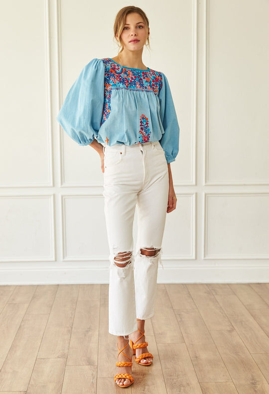 Catalina Blouse Blouse Catalina Turquesa Vibrante