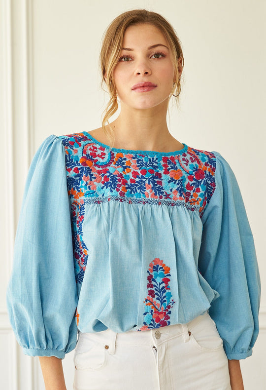 Catalina Blouse Blouse Catalina Turquesa Vibrante