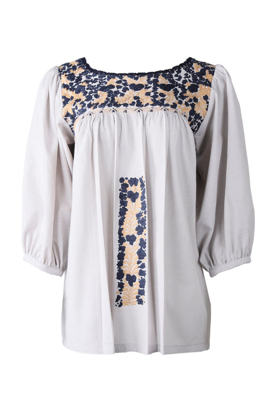 Catalina Blouse Blouse Catalina Nublado Marino y Beige