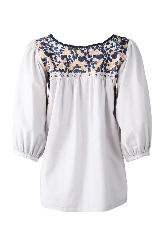 Catalina Blouse Blouse Catalina Nublado Marino y Beige