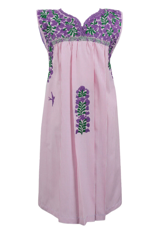 Florecita Dress Childrens Florecita Pastel Purpura y Verde Chica