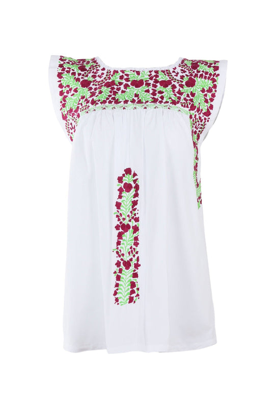 Flores Blouse Blouse Small Blanca Ciruela y Lima