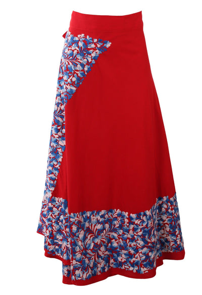 Oaxaca Long Skirt Skirt One Size Falda Rojo Azul Brillante