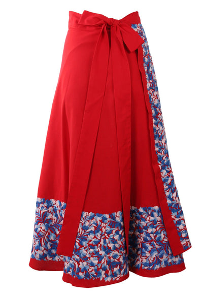 Oaxaca Long Skirt Skirt One Size Falda Rojo Azul Brillante