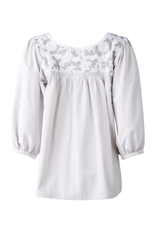 Catalina Blouse Blouse Catalina Nublado Nieve y Gris