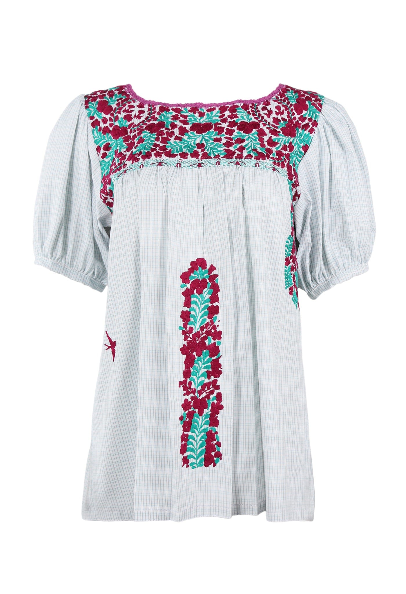 Carolina Blouse Blouse Carolina Libre Rubi y Turqesa