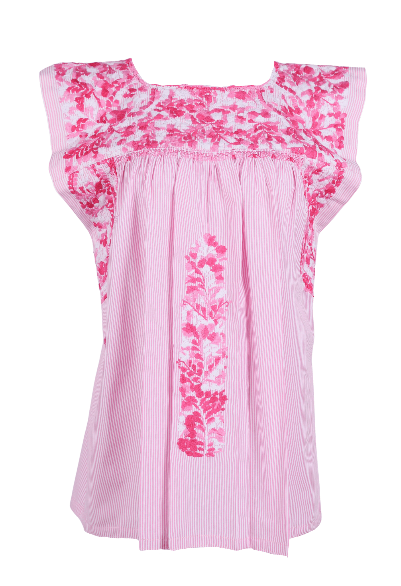 Flores Blouse Blouse Pastel Rosa Brillante