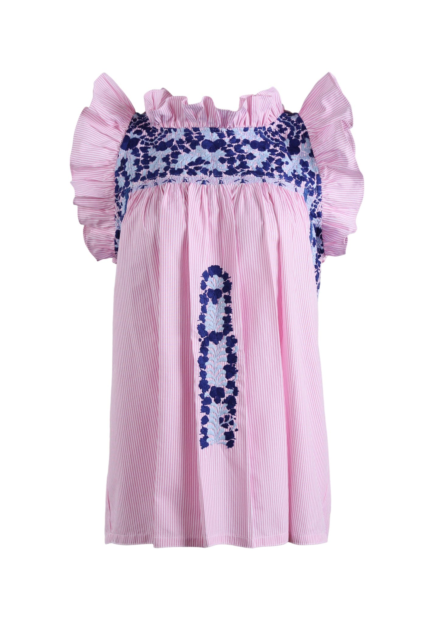 Olivia Blouse Blouse Olivia Pastel Celeste y Marino Dos