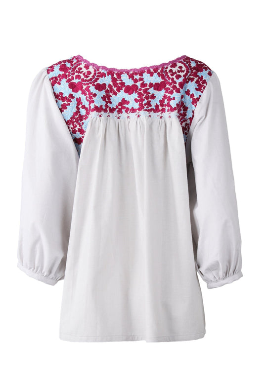 Catalina Blouse Blouse Catalina Nublado Ciruela y Celeste