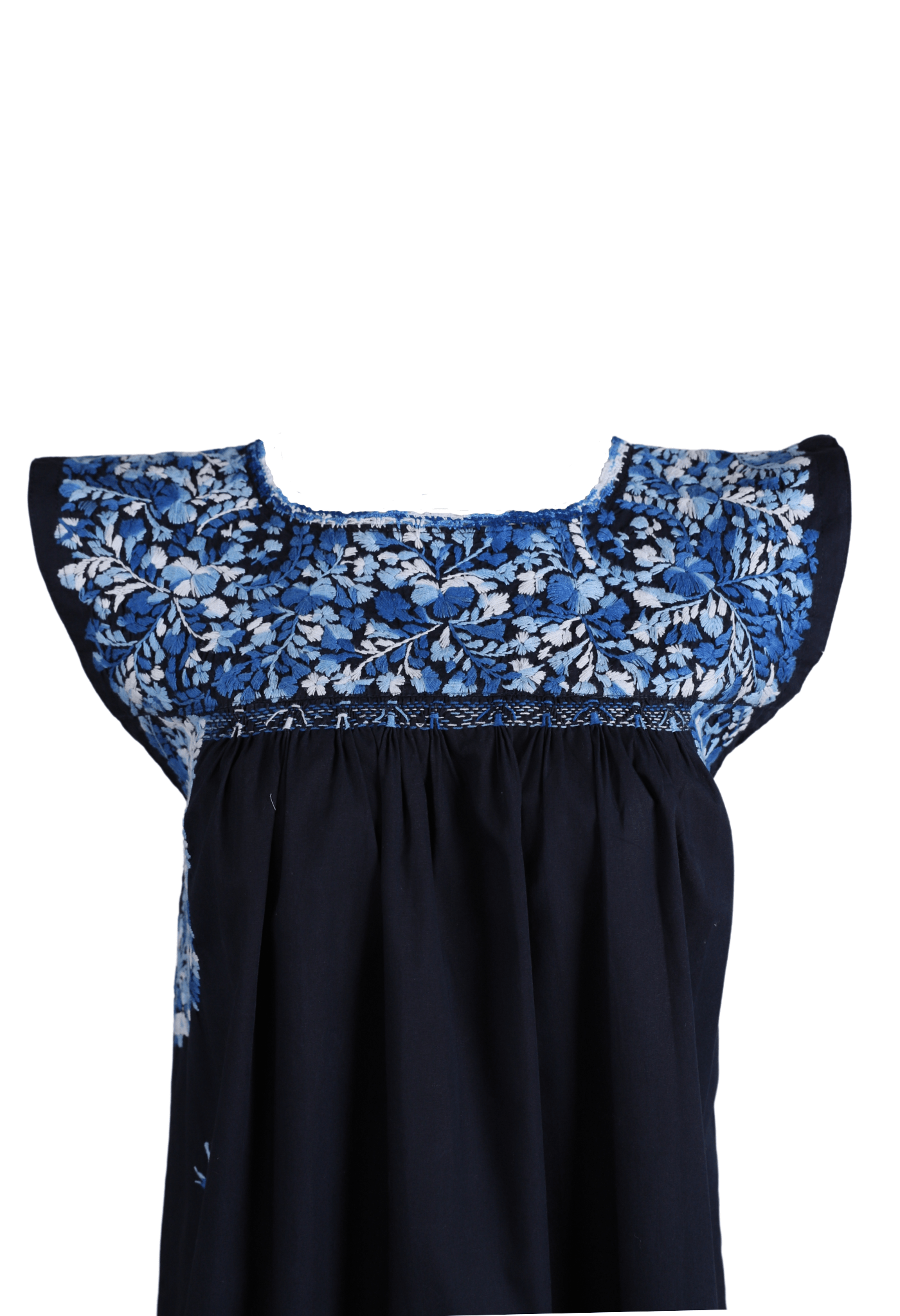 Flores Short Dress Dress Lago Azul Brillante Dos