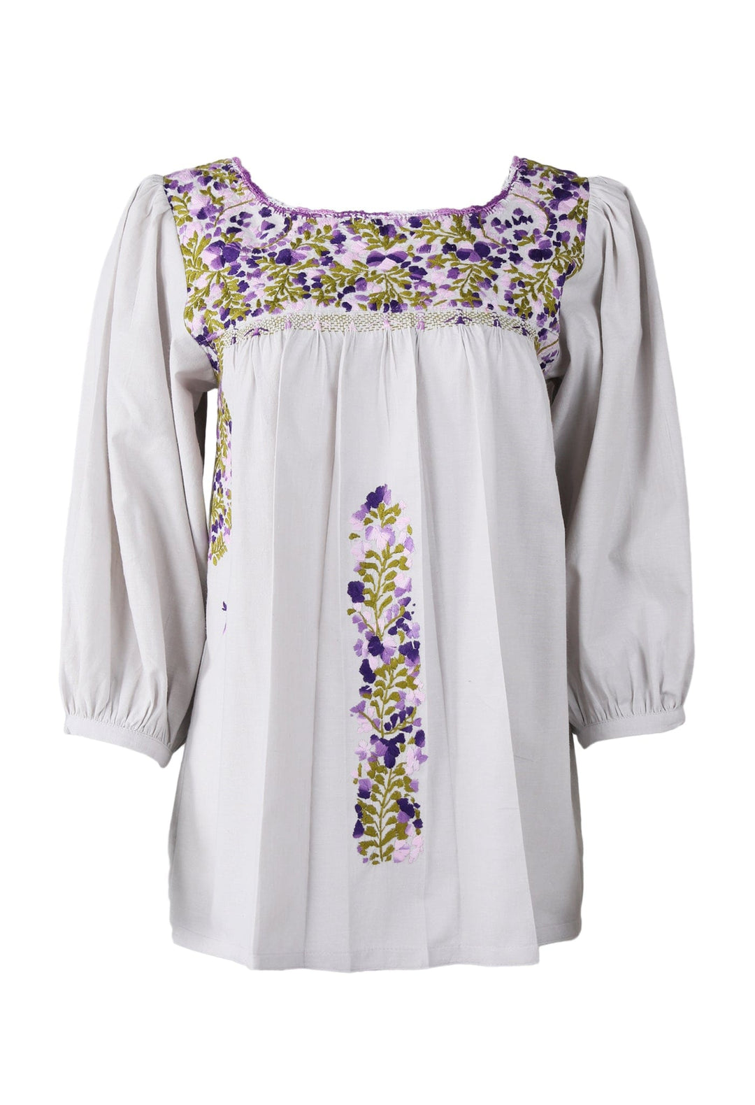 Catalina Blouse Blouse Catalina Nublado Violeta Brillante y Oliva