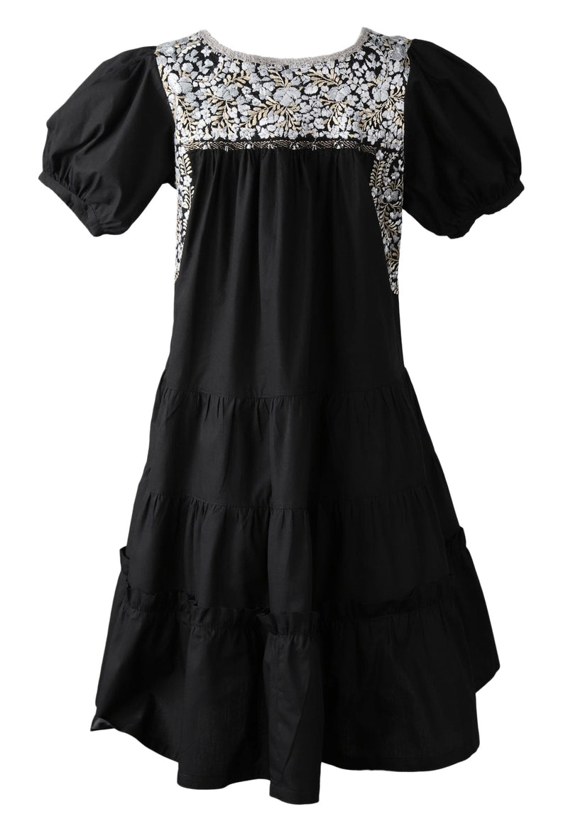 Isabella Short Dress Dress Isabella Noche Plata y Oro Seda