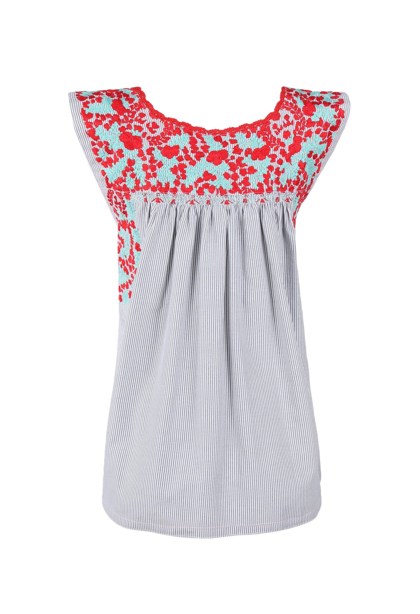 Flores Blouse Blouse Hoja Tomate y Menta