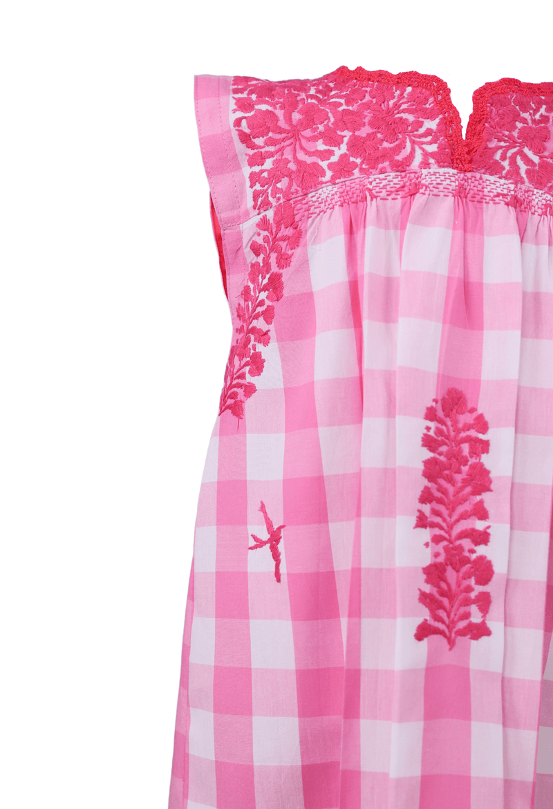 Florecita Dress Childrens Florecita Fucsia Gingham Chica