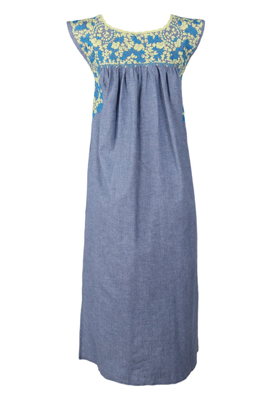 Flores Midi Dress Dress Nube Limon y Cobalto