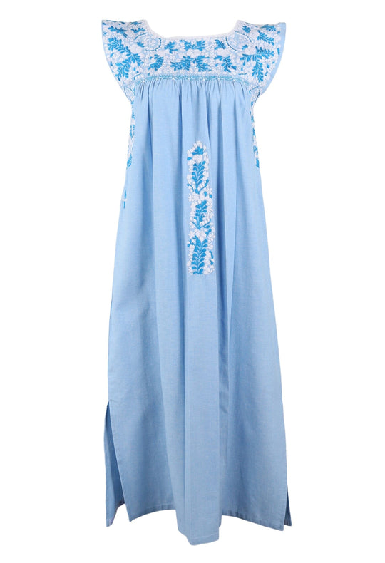 Flores Midi Dress Dress Angel Nieve y Azul