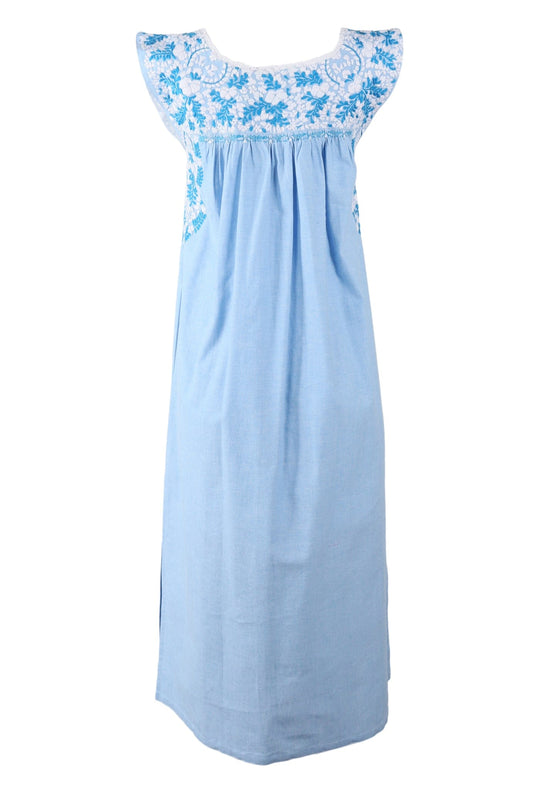 Flores Midi Dress Dress Angel Nieve y Azul