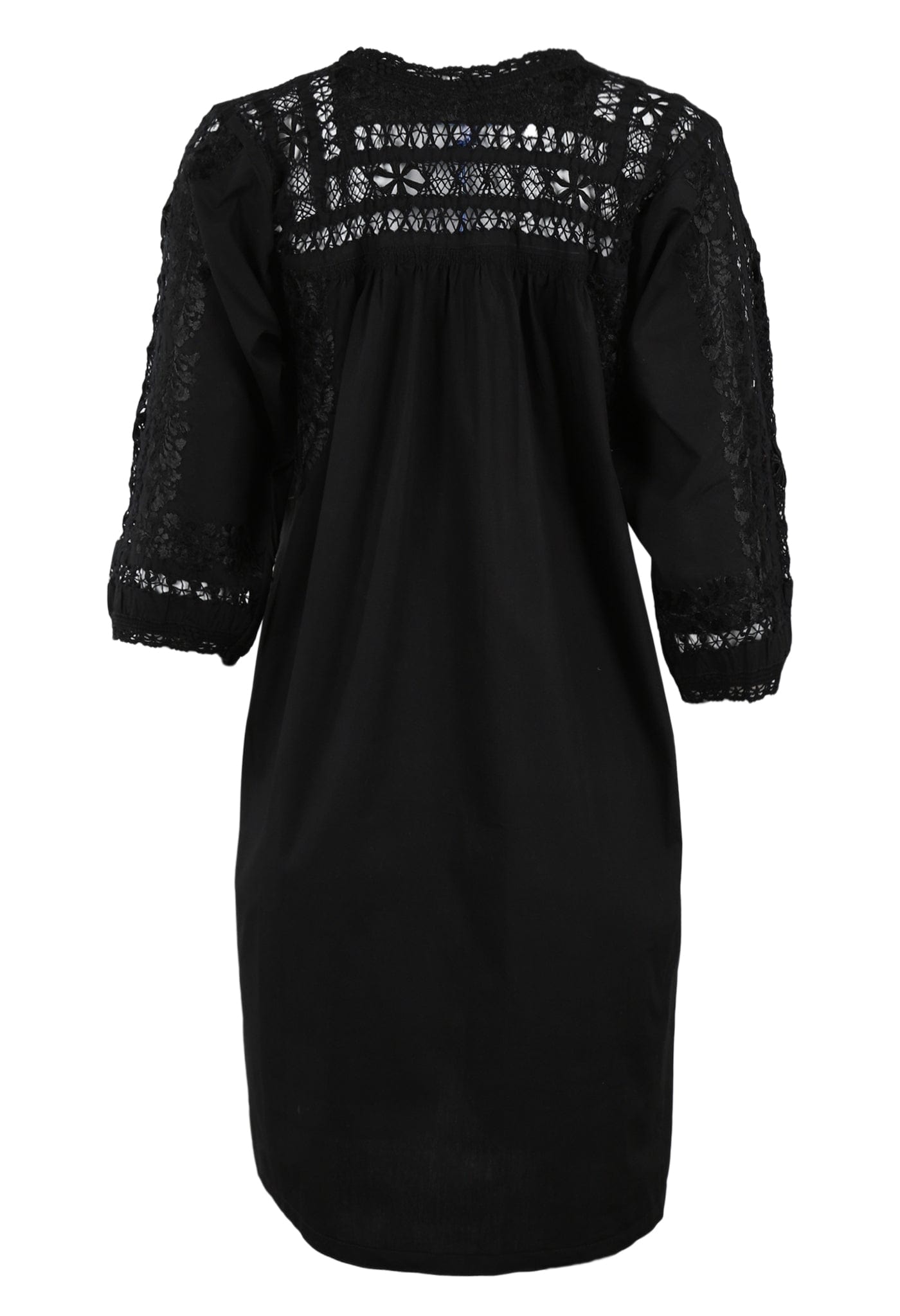 Deshilado Short Dress Dress Noche Negro