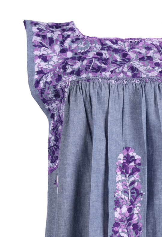 Flores Blouse Blouse Baile Violeta Brillante