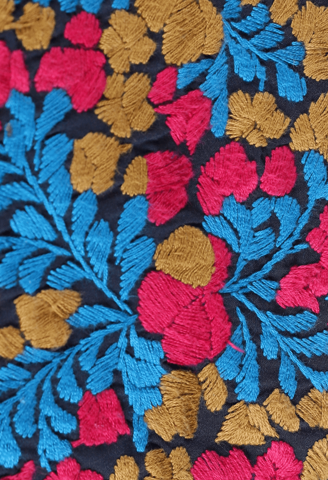 Catalina Blouse Blouse Catalina Lago Fucsia y Turquesa Mostaza