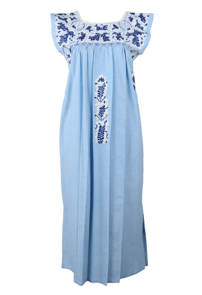 Flores Midi Dress Dress Angel Nieve y Cobalto